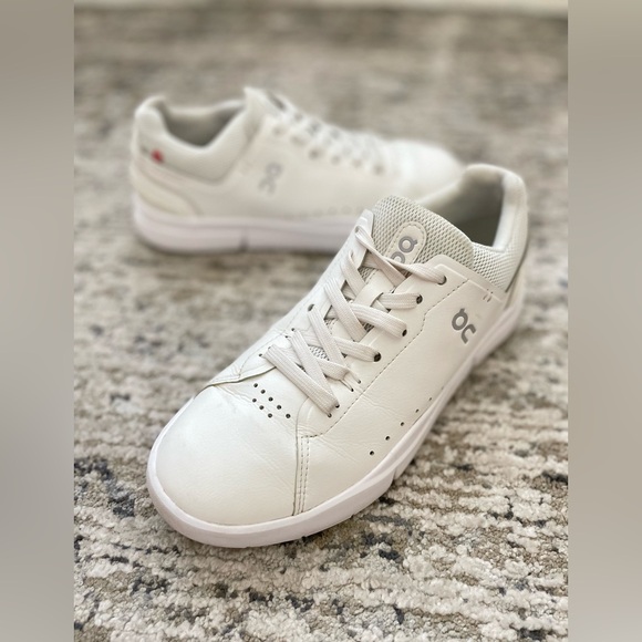 On Cloud The Roger Advantage White Leather Running Athletic Casual Shoes Size 7 - Picture 12 of 15